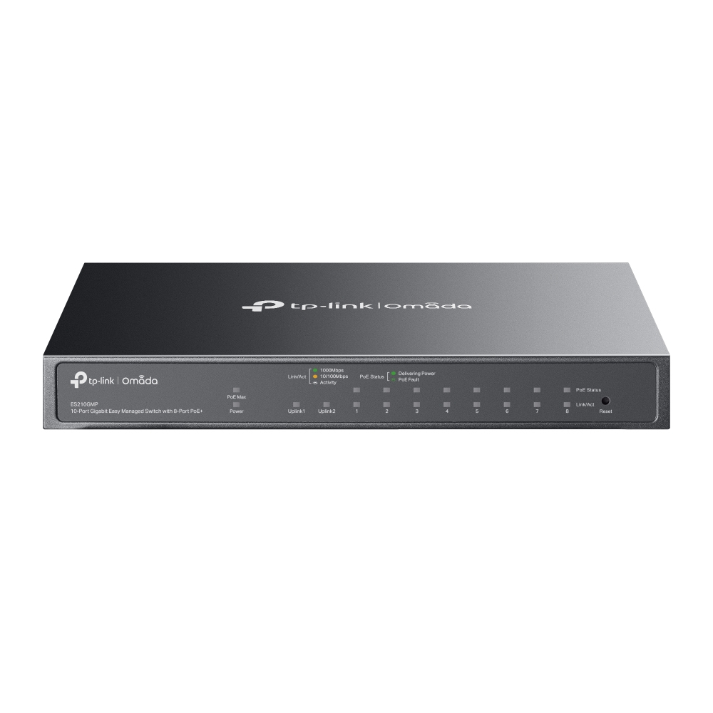 TP-LINK Switch Omada ES210GMP 10xGBit 8xPoE+ Managed 123W Power Budget