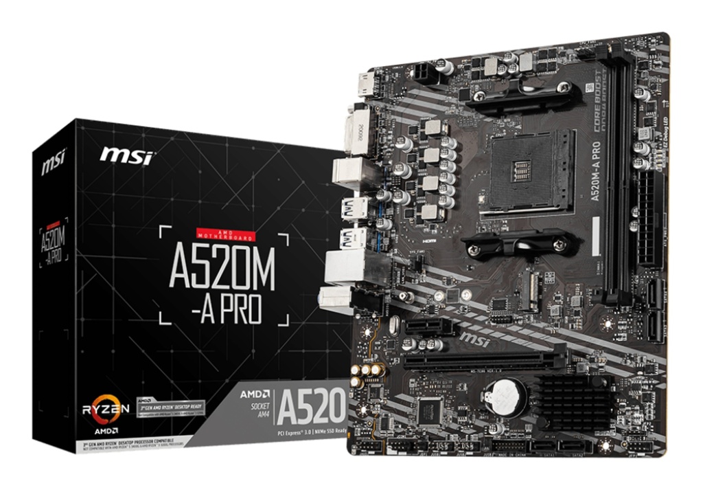 [7C96-001R] MSI A520M-A PRO moederbord AMD A520 Socket AM4 micro ATX