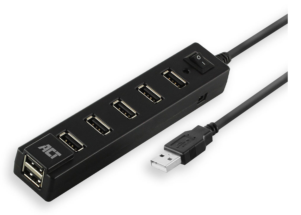 ACT AC6215 | USB 2.0 Interface Hub | 480 Mbps | Zwart