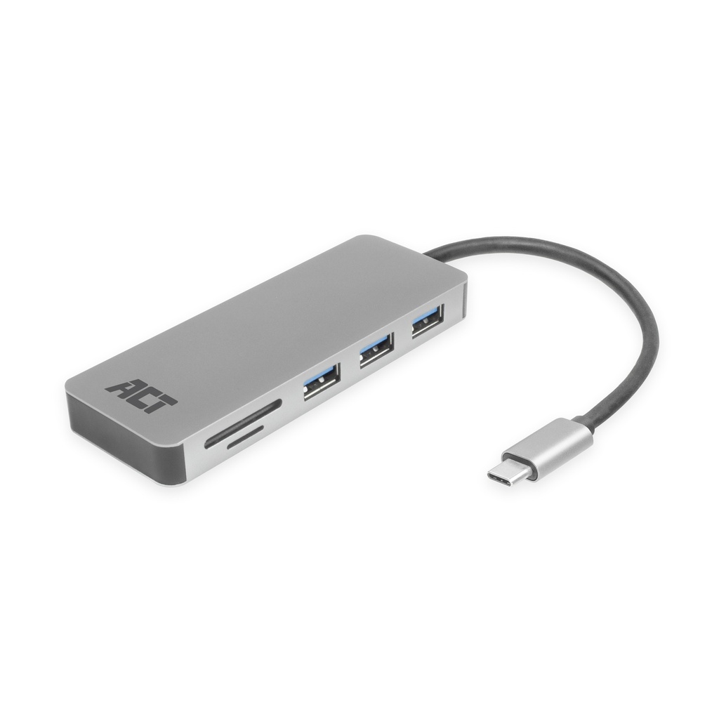 [AC7050] ACT USB-C hub 3.0, 3x USB-A, cardreader, PD pass-through