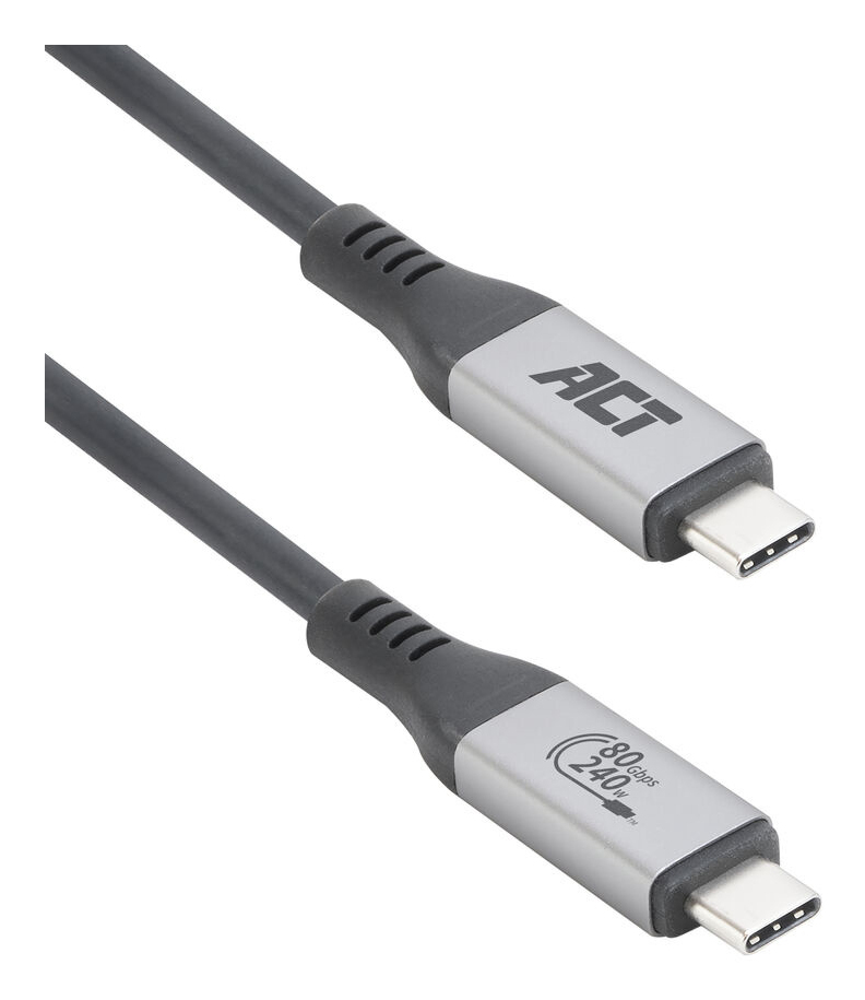 ACT AC7431 | Thunderbolt 5 USB4 Kabel | USB-C naar USB-C | 1,5 m | USB-IF gecertificeerd | Zwart