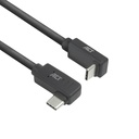 ACT AC7482 | USB 3.2 Gen 2 Kabel | USB-C (haaks links/rechts) naar USB-C (haaks boven/beneden) | 60W | 10Gbps | 2m | Zwart