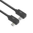 ACT USB 3.0 10Gbps 60W USB Type-C (haaks links/rechts) naar USB Type-C (haaks links/rechts) kabel, 0.5 meter