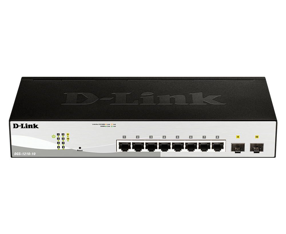 [DGS-1210-10] D-Link DGS-1210-10 netwerk-switch Managed L2 Gigabit Ethernet (10/100/1000) 1U Zwart, Grijs