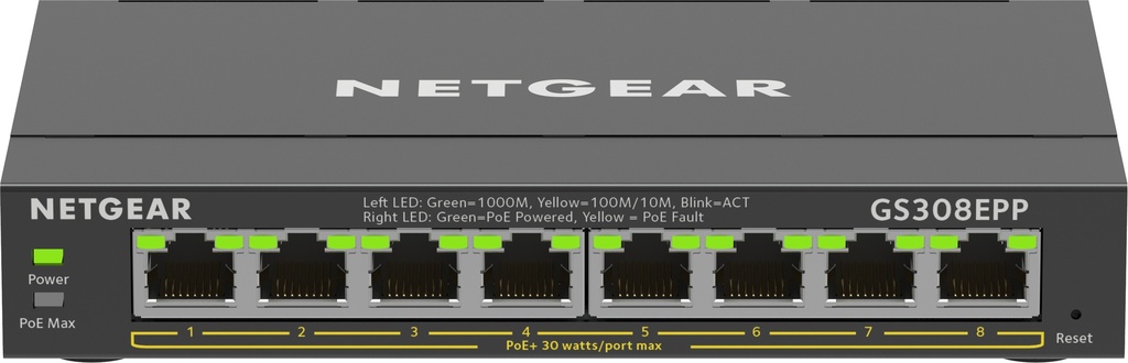 [GS308EPP-100PES] NETGEAR 8-Port Gigabit Ethernet High-Power PoE+ Plus Switch (GS308EPP)