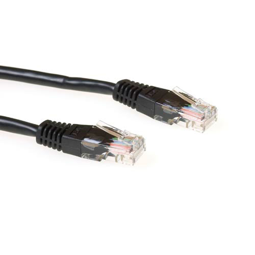 [IB8905] ACT Zwarte 5 meter U/UTP CAT6 patchkabel met RJ45 connectoren
