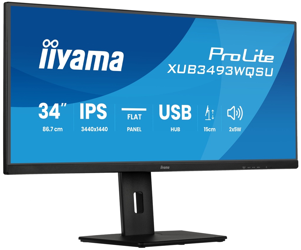 [XUB3493WQSU-B6] iiyama ProLite XUB3493WQSU-B6 | 34" Ultrawide IPS Monitor | 3440x1440 UWQHD | 120Hz | LED | Zwart