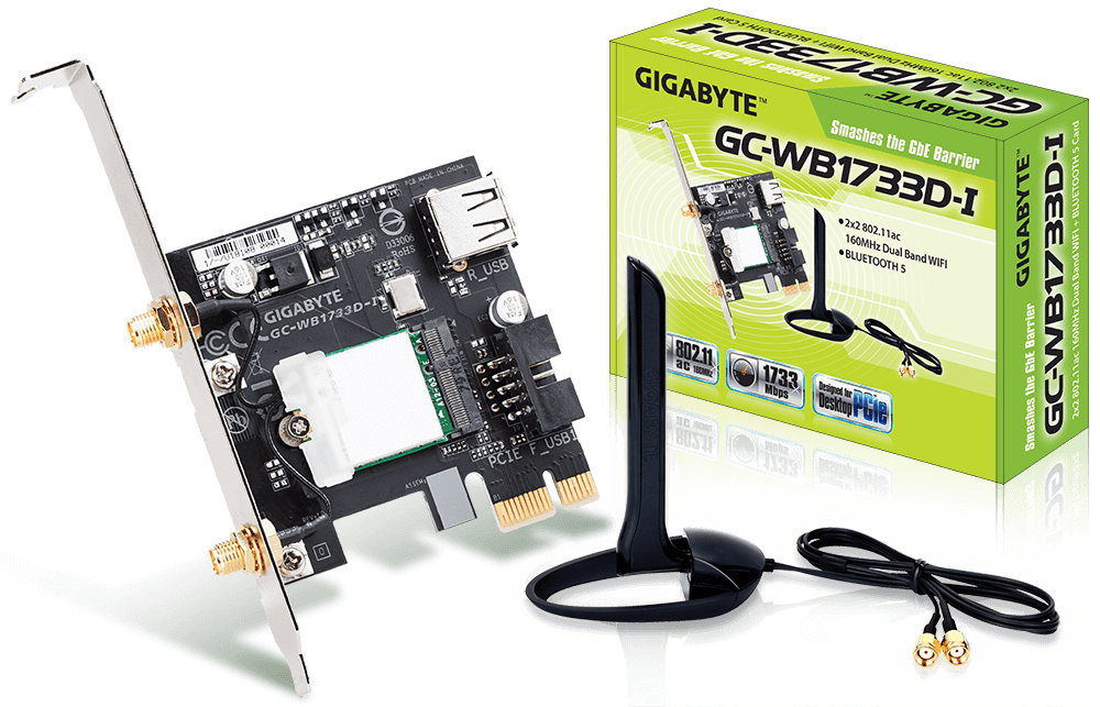 [GC-WB1733D-I] GIGA GC-WB1733D-I WLAN AC & Bluetooth 5.1 (PCIe x1) Retail