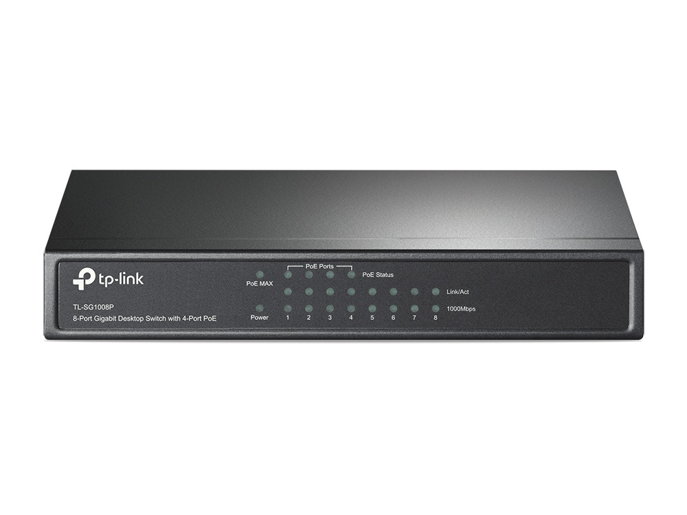 [TL-SG1008P] TP-Link TL-SG1008P | 8-Poorts Gigabit Desktop Switch | 4x PoE+ | Unmanaged