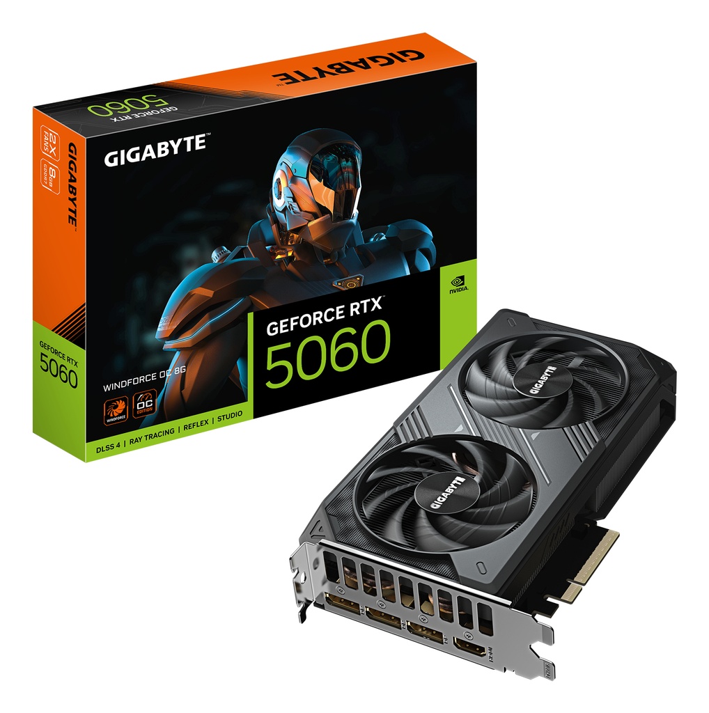[GV-N5060WF2OC-8GD] GIGA VGA 8GB RTX5060 WINDFORCE-2-OC 8GD 3xDP/HDMI GeForce RTX 5060 WINDFORCE OC 8G