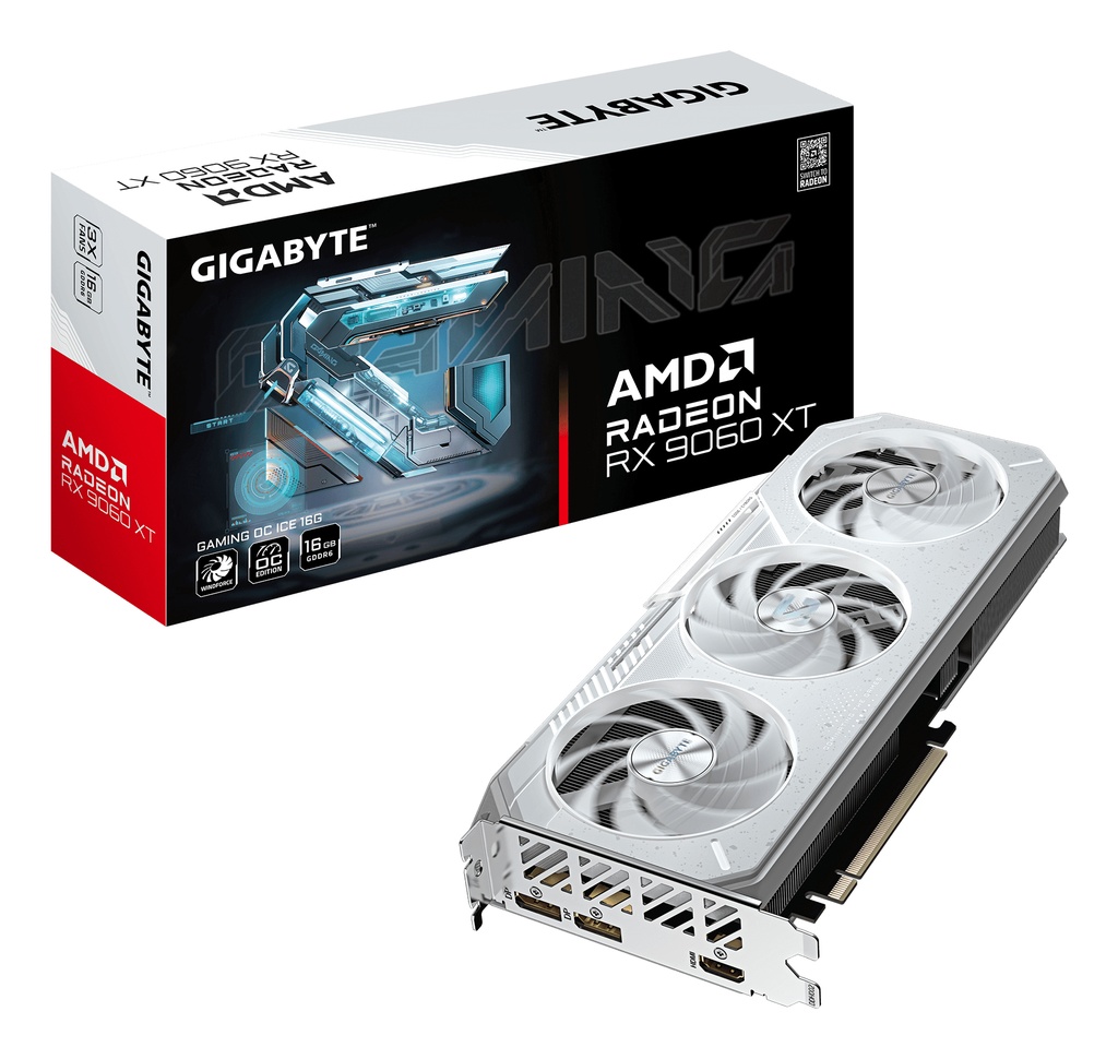 [GV-R906XGAMINGOCICE-16GD] GIGA VGA 16GB Radeon RX9060XT GAMING OCICE--16G 2xDP/2xHDMI Radeon RX 9060 XT GAMING OC ICE 16G