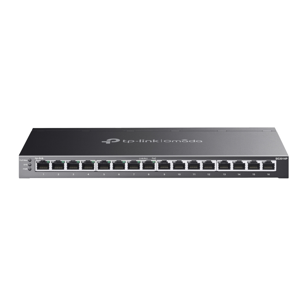 TP-LINK Switch SG2016P 16xGBit 8x PoE+ (120W) Managed Omada SDN ready