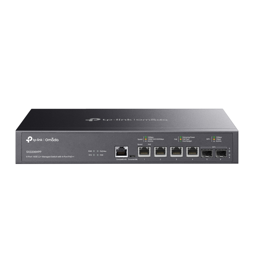 TP-LINK Switch SX3206HPP 4x10G RJ45 PoE++/2xSFP+ Managed