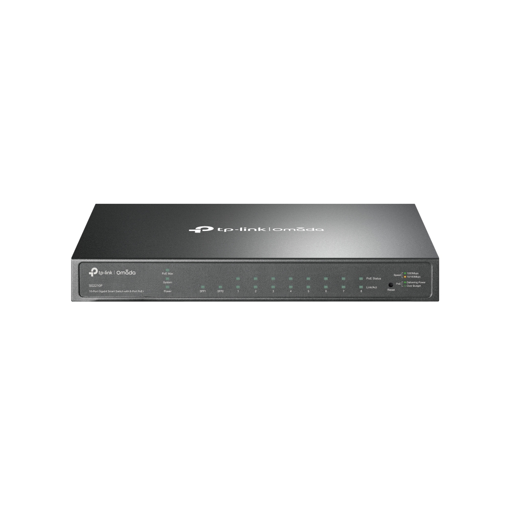 [SG2210P] TP-LINK Switch SG2210P 8xGBit/2xSFP Managed PoE+ (53W)