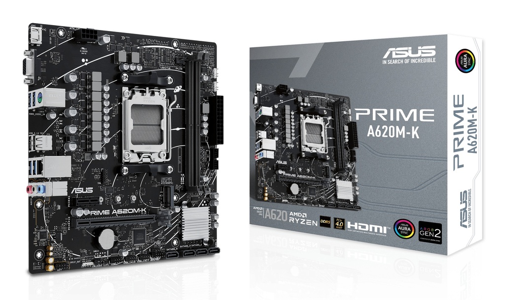 ASUS Prime A620M-K | Socket AM5 | AMD A620 | 2xDDR5 | Micro-ATX | Moederbord