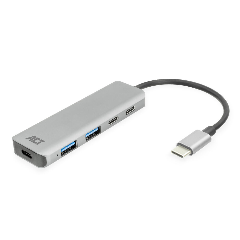 ACT AC7072 USB-C Hub 3.0 | 2x USB-A & 2x USB-C Poorten | 5 Gbps | Aluminium Behuizing | 12 cm Kabel