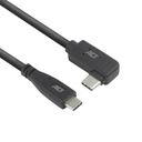 ACT USB 3.0 10Gbps 60W USB Type-C (recht) naar USB Type-C (haaks links/rechts) kabel, 3 meter