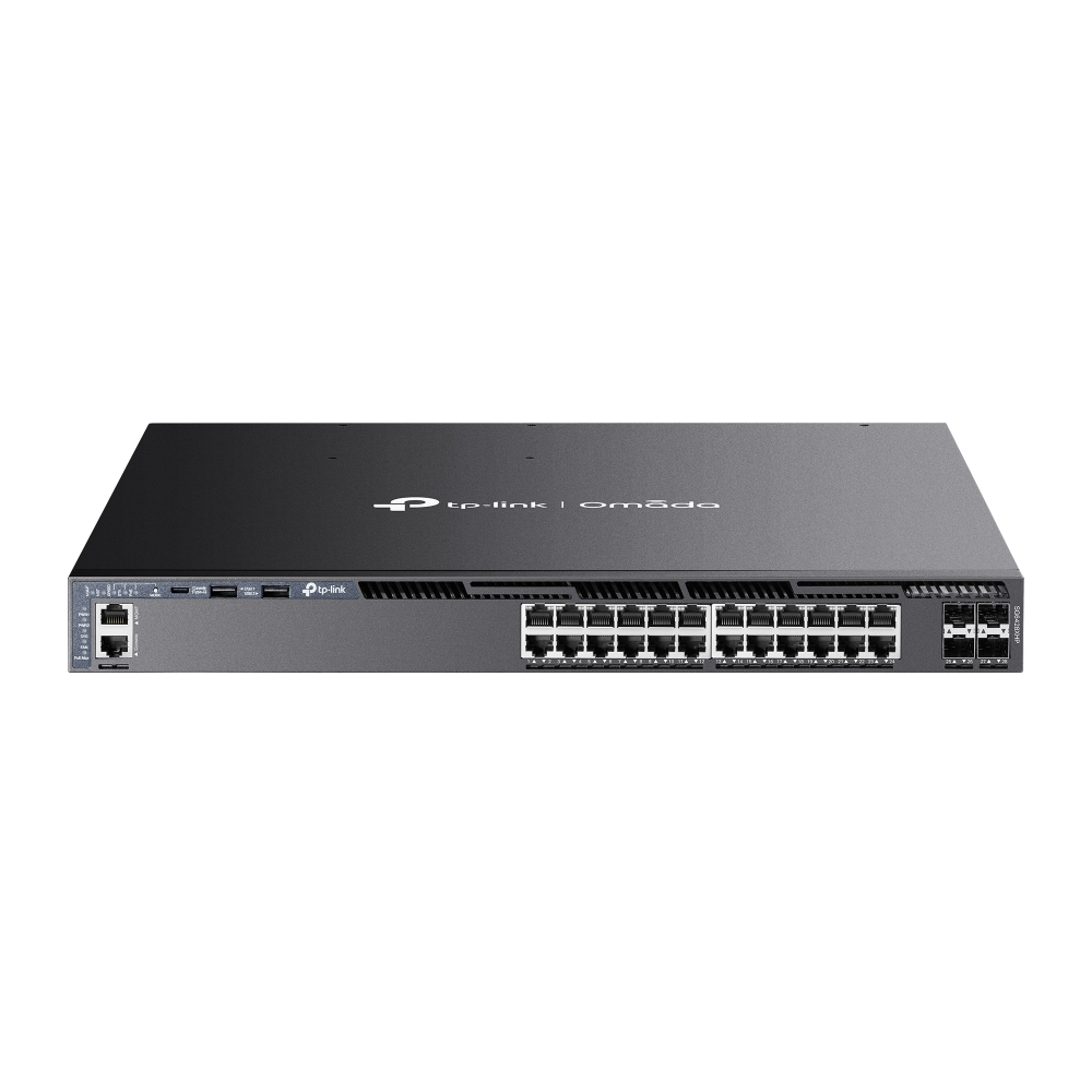 TP-LINK Switch SG6428XHP 24xGBit /4x10Gbit SFP+ PoE+ Managed Layer 3 +++ Rack Mountable, Omada SDN, 4 Fans