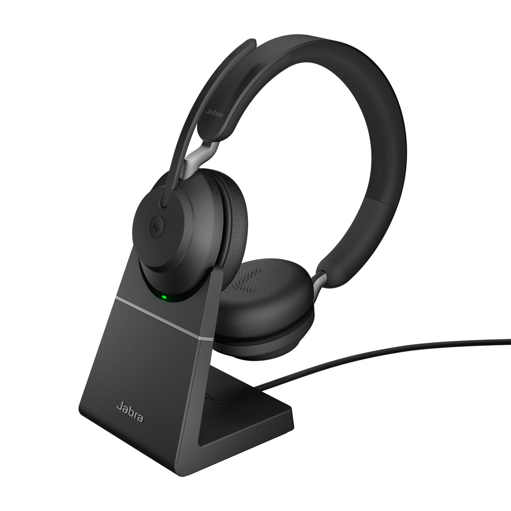 [26599-999-989] Jabra Headset Evolve2 65 MS Stereo USB-A BT mit Ladestation Zertifiziert für Microsoft Teams, mit Ladestation